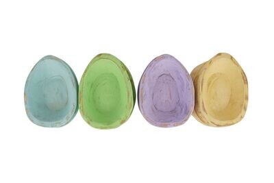 Easter Egg Dough Bowl-Spring Color  Pack-Carved-Wood-12 PCS