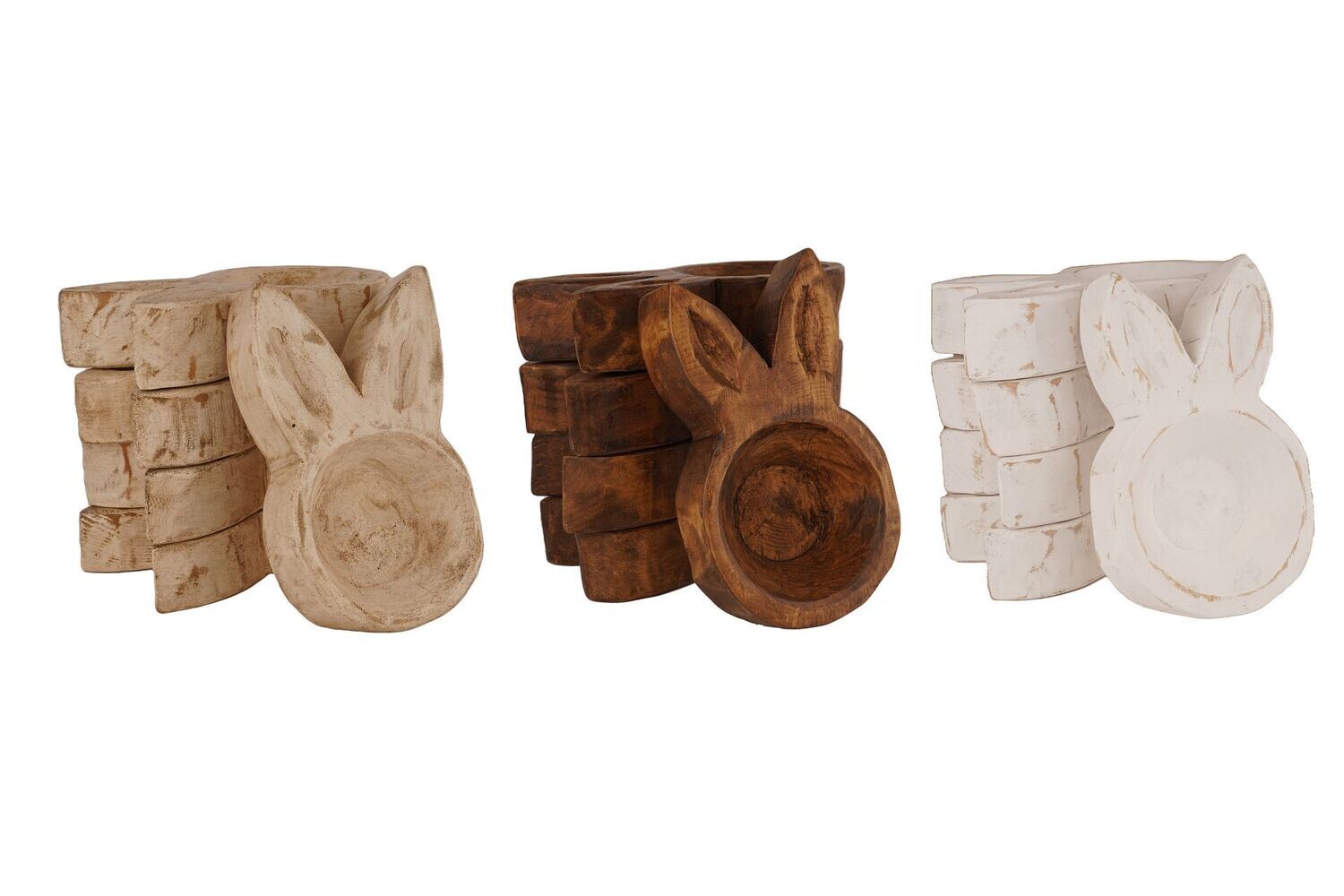 Trio Pack-Buddy the Bunny Dough Bowl-Mini-6x10 inches-Wood-Candle Ready- Buddy Bunny-Trio Pack-12 Pieces
