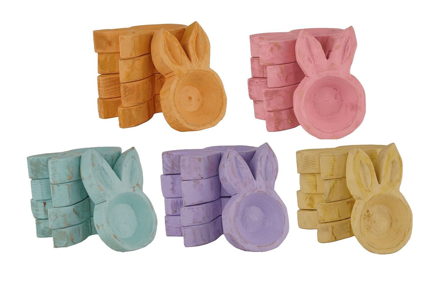 Spring Color Pack-Buddy the Bunny Dough Bowl-Mini-6x10 in.-Candle Ready- Buddy Bunny-Spring Color Pack-5 Colors-10 PCS