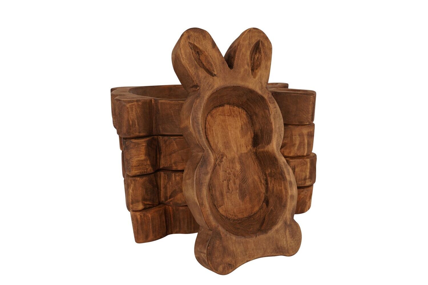 Large-Bunny Dough Bowl-Large-7x14 inches-Wood-Candle Ready- Large-9 Color Choices-OVERSTOCKED SALE-$15, COLOR: Waxed