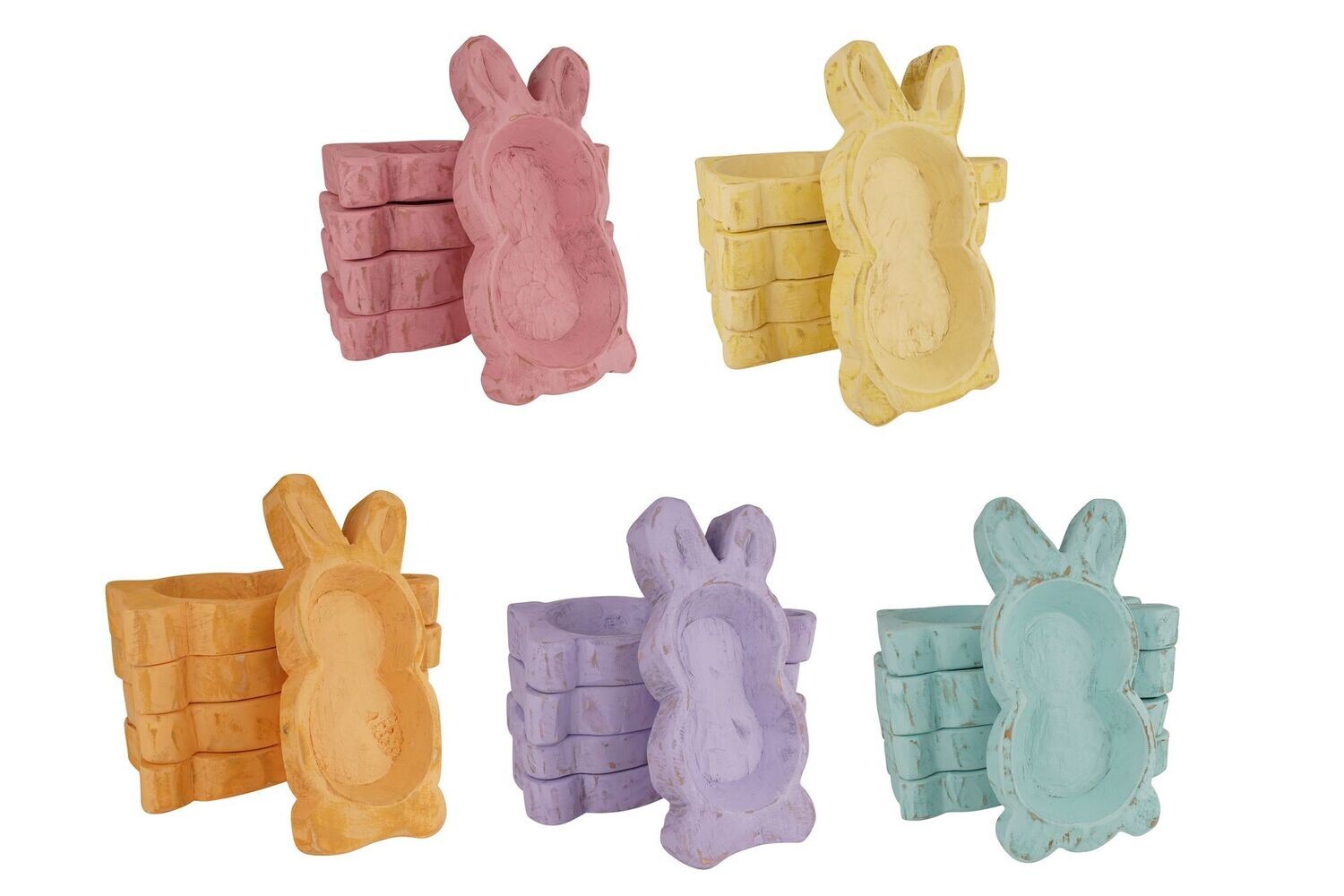 Large-Bunny Dough Bowl-Candle Ready-7x14 inches-Spring Color PACK-10 Pieces-OVERSTOCKED SALE-$15