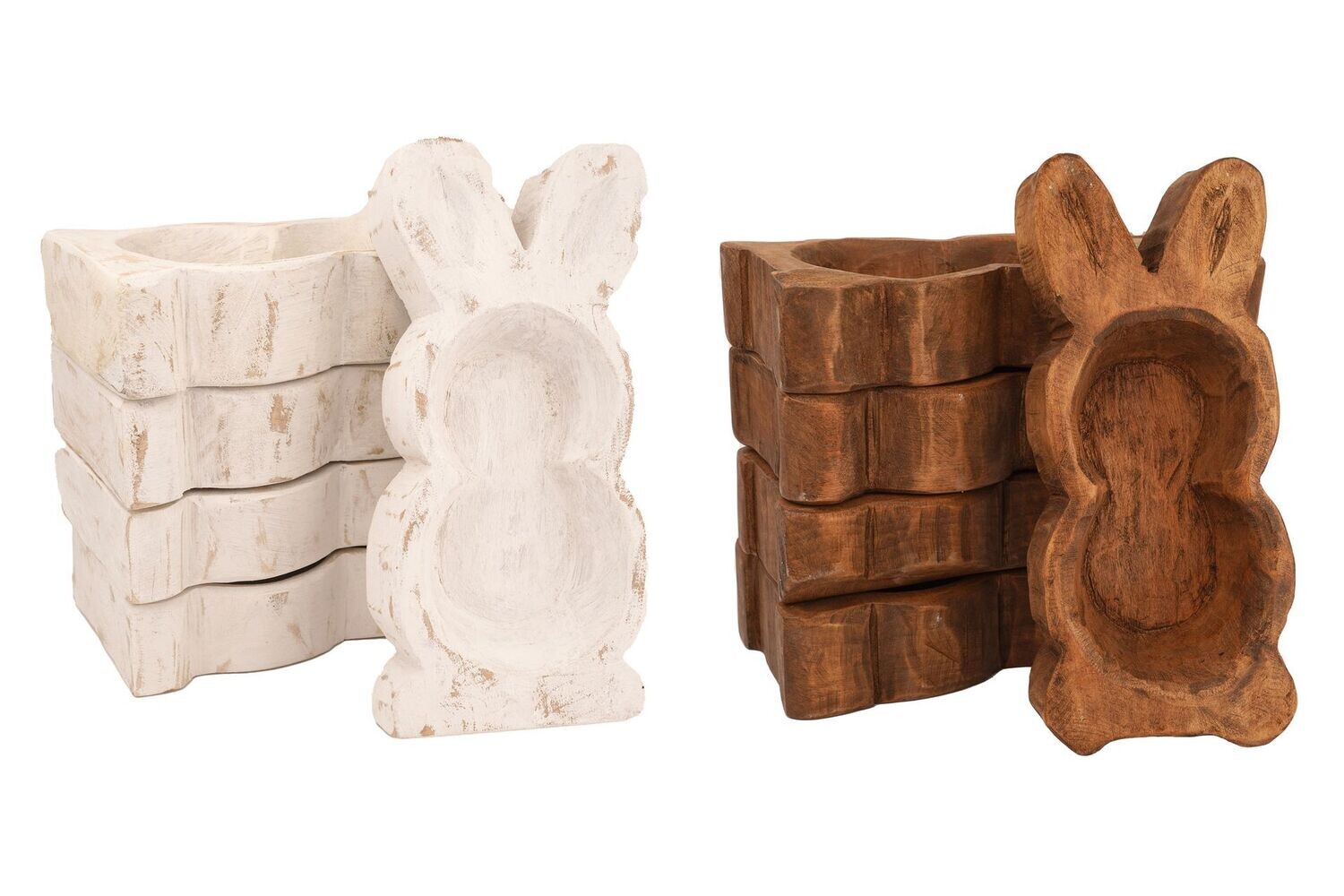 Bunny-Small-Dough Bowl-5-6x10 inches-Wood-Hand Carved-Mixed  Pack-Small Bunny