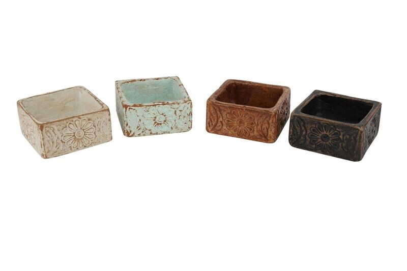 Bohemian Flower Candle(tm) -Candle Ready Clay Vessel - 4 Color Choices-10 Pieces