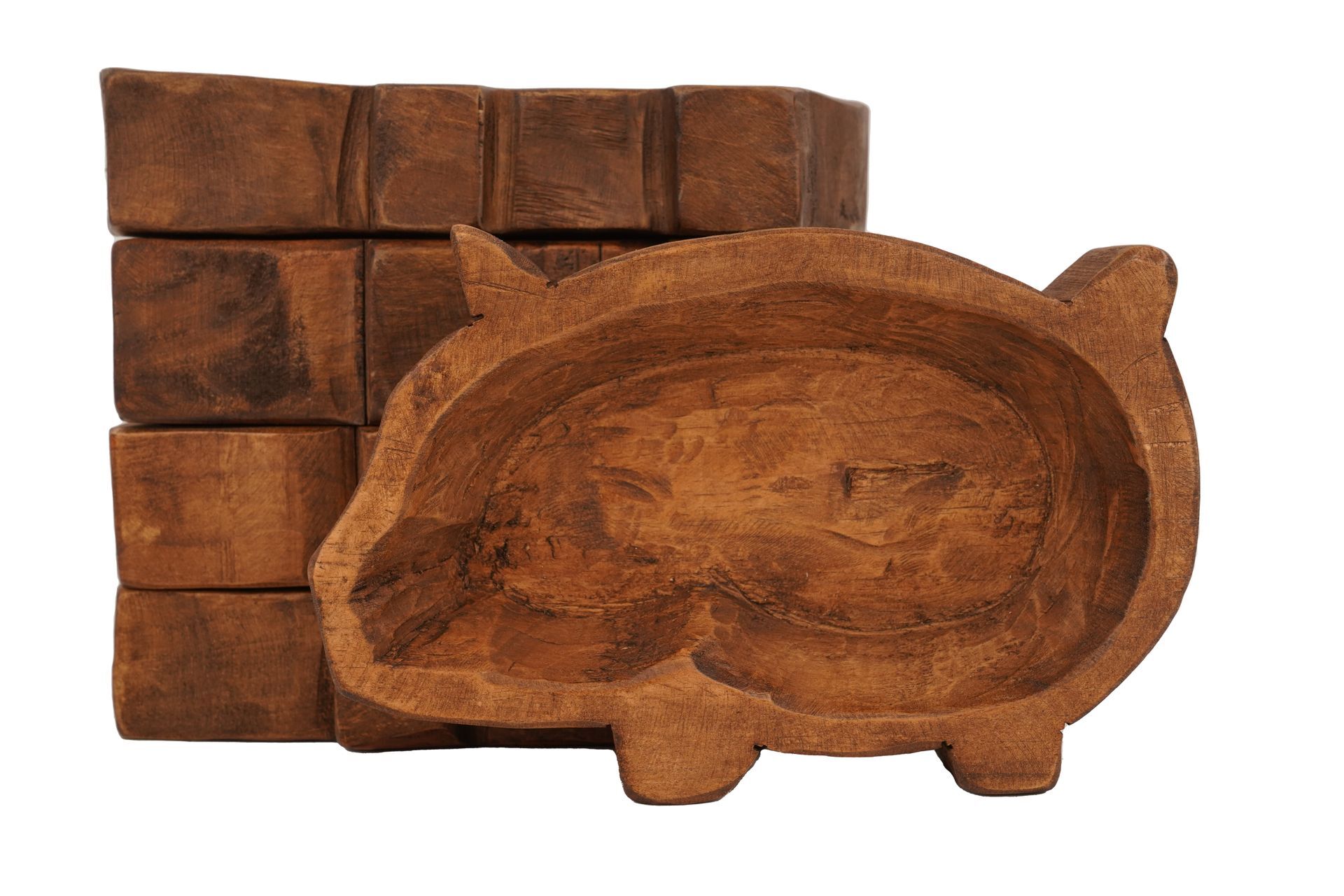 Quad Pack-Pig  Dough Bowl-Candle Ready-Farmhouse Pig Dough Bowl-6x10-Quad Pack-12 PCS