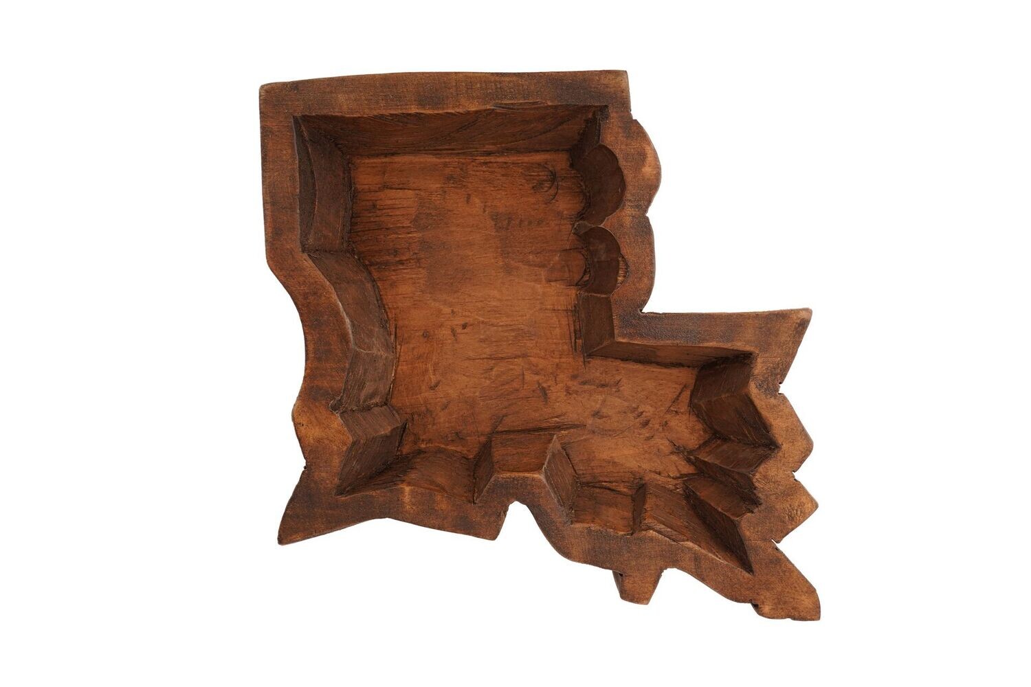 Louisiana Bowl-10 x 10 x 2 inches-Wood-Handmade-Candle Ready-Carved-Waxed