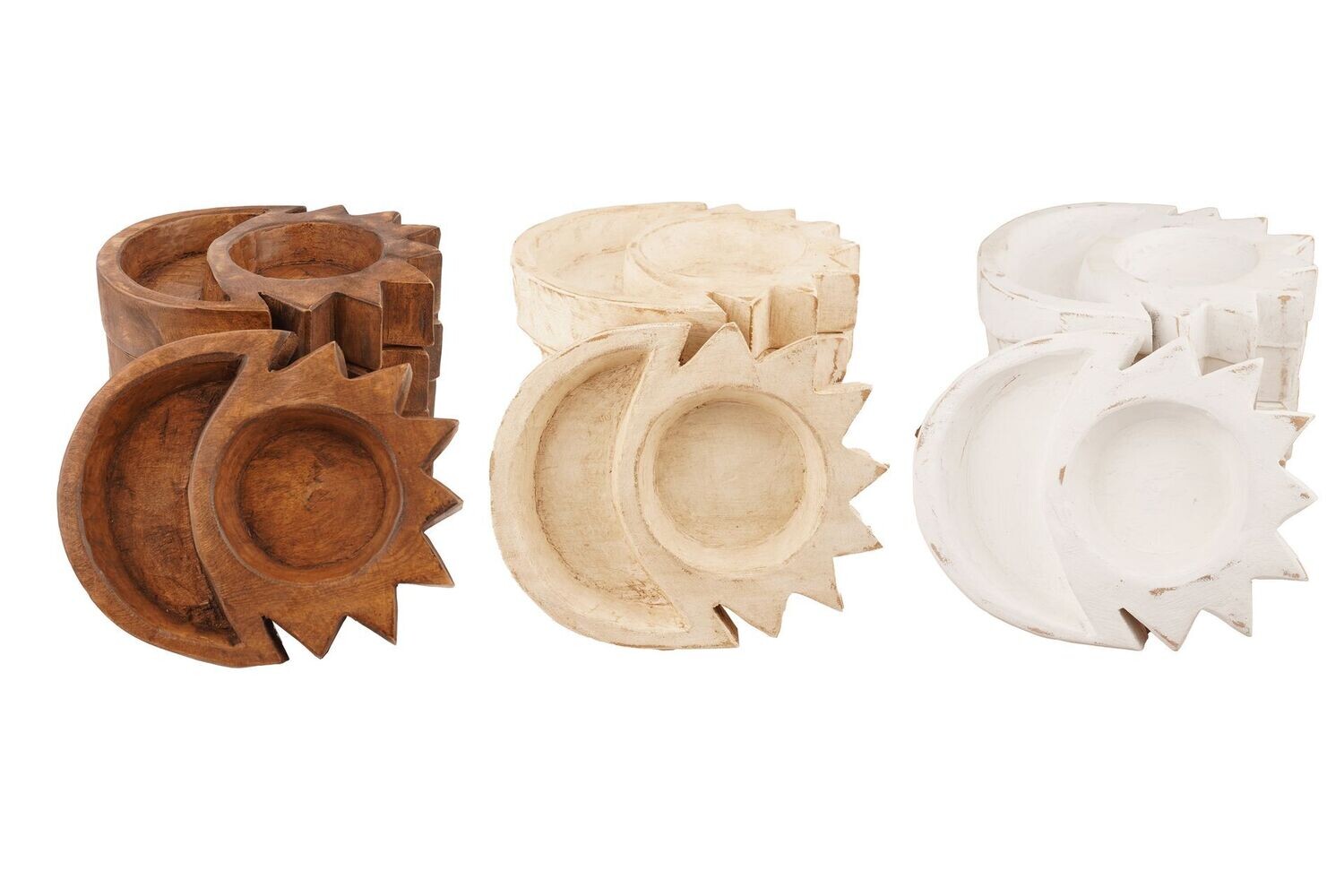 Eclipse Dough Bowl-9 x 9 x 2 in.-Wood-Handmade-Candle Ready-Trio-9 PCS