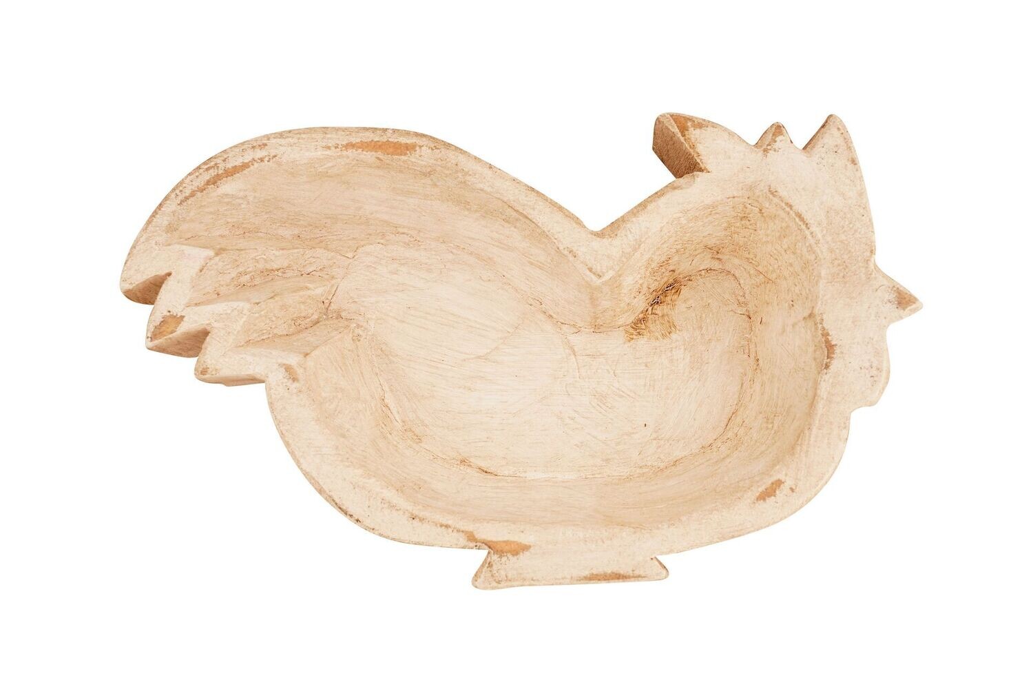 Rooster Dough Bowl-10x6 inch-Candle Ready-Rooster Dough Bowl, Colors: Antiqued White