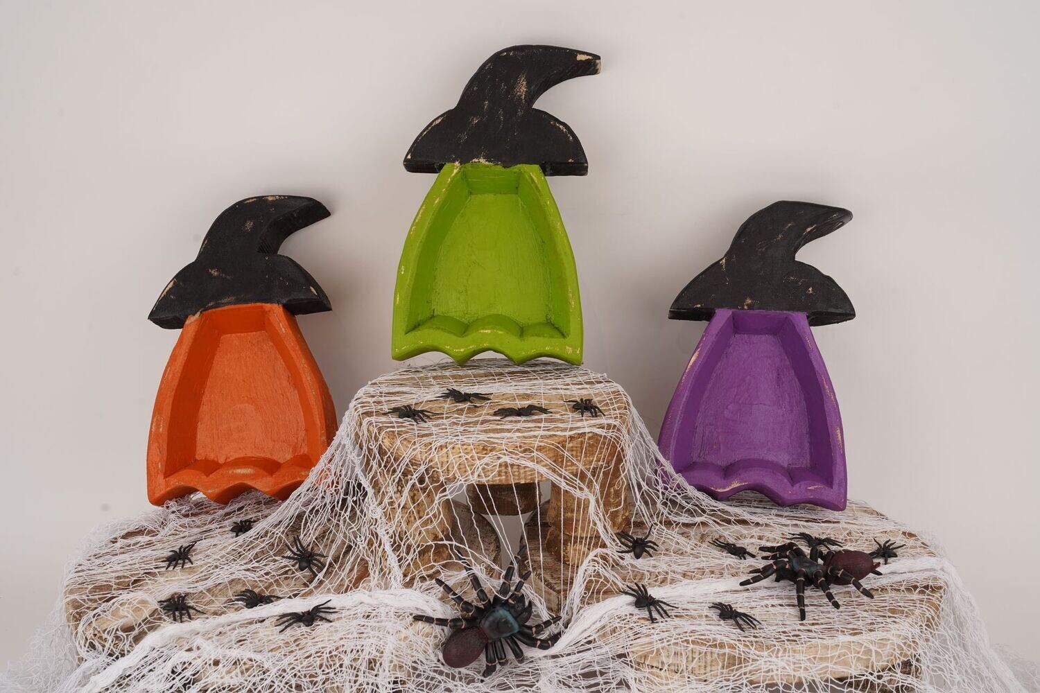 Witch Two Tone-Trio Pack-Witch Dough Bowl-6x10x2 inches-Boo Collection-Candle Ready-3 Colors-Witch Two Tone-Trio Pack-9 PCS