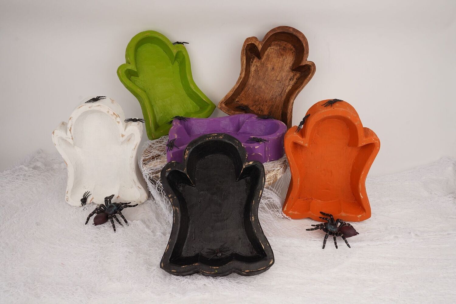 Ghost Dough Bowl-Assorted Pack-8x10x2 inches-Boo Design-Candle Ready--Ghost Dough Bowl-Assorted Pack-12 PCS