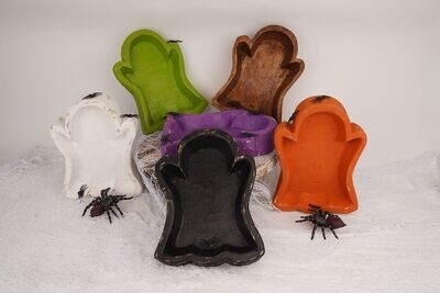 Ghost Dough Bowl-Assorted Pack-8x10x2 inches-Boo Design-Candle Ready--Ghost Dough Bowl-Assorted Pack-12 PCS