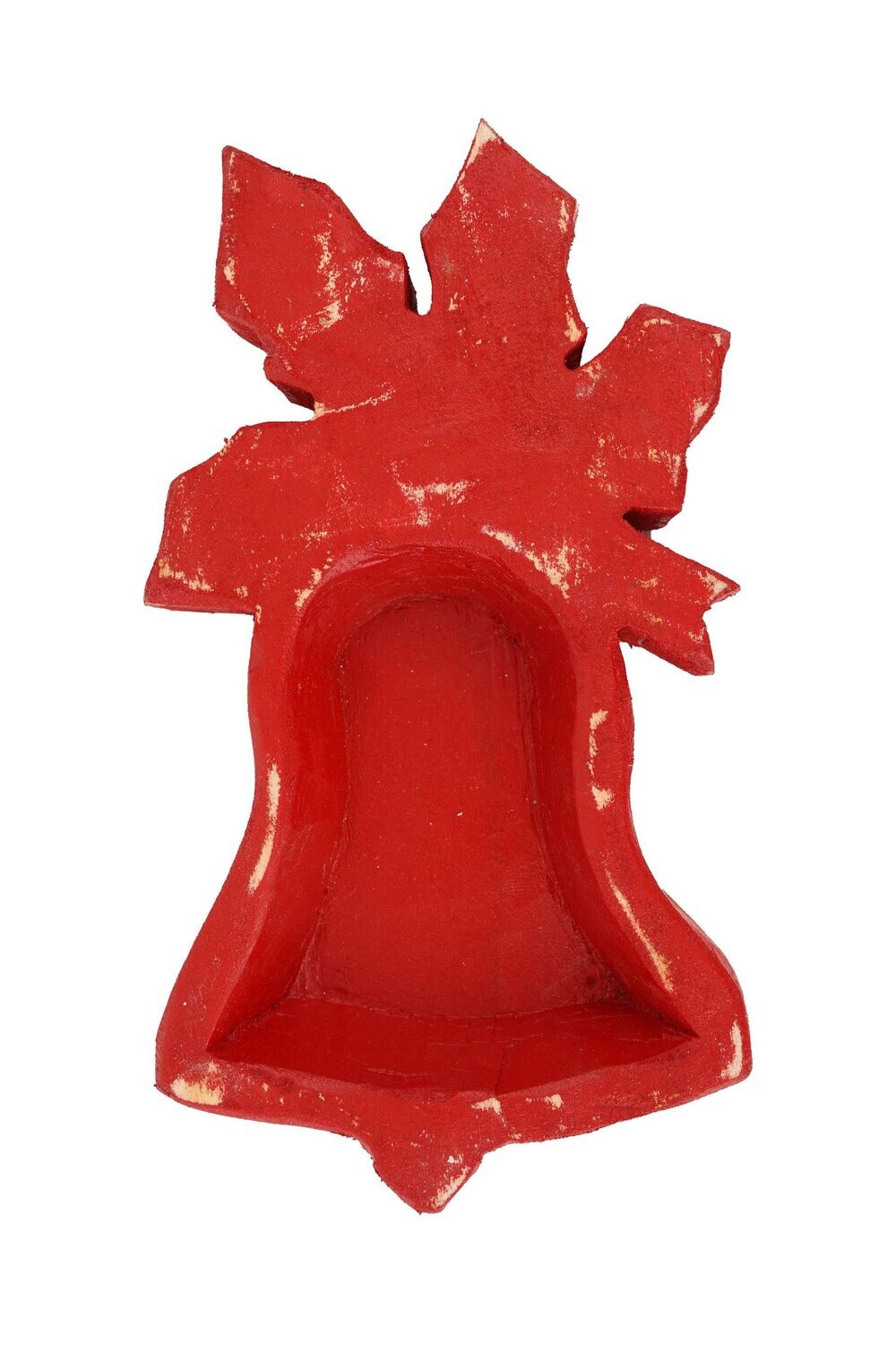 Bell Dough Bowl-6x11-Christmas Bell-Candle Ready-Xmas Bell, COLOR: Red