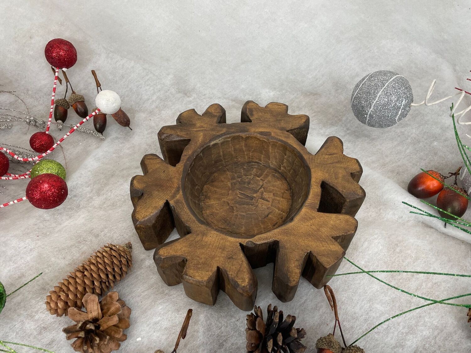 OVERSTOCKED-Snowflake Dough Bowl-Mixed Pack-9x9-Candle Ready-Original-Christmas Snowflake Dough Bowl-Waxed