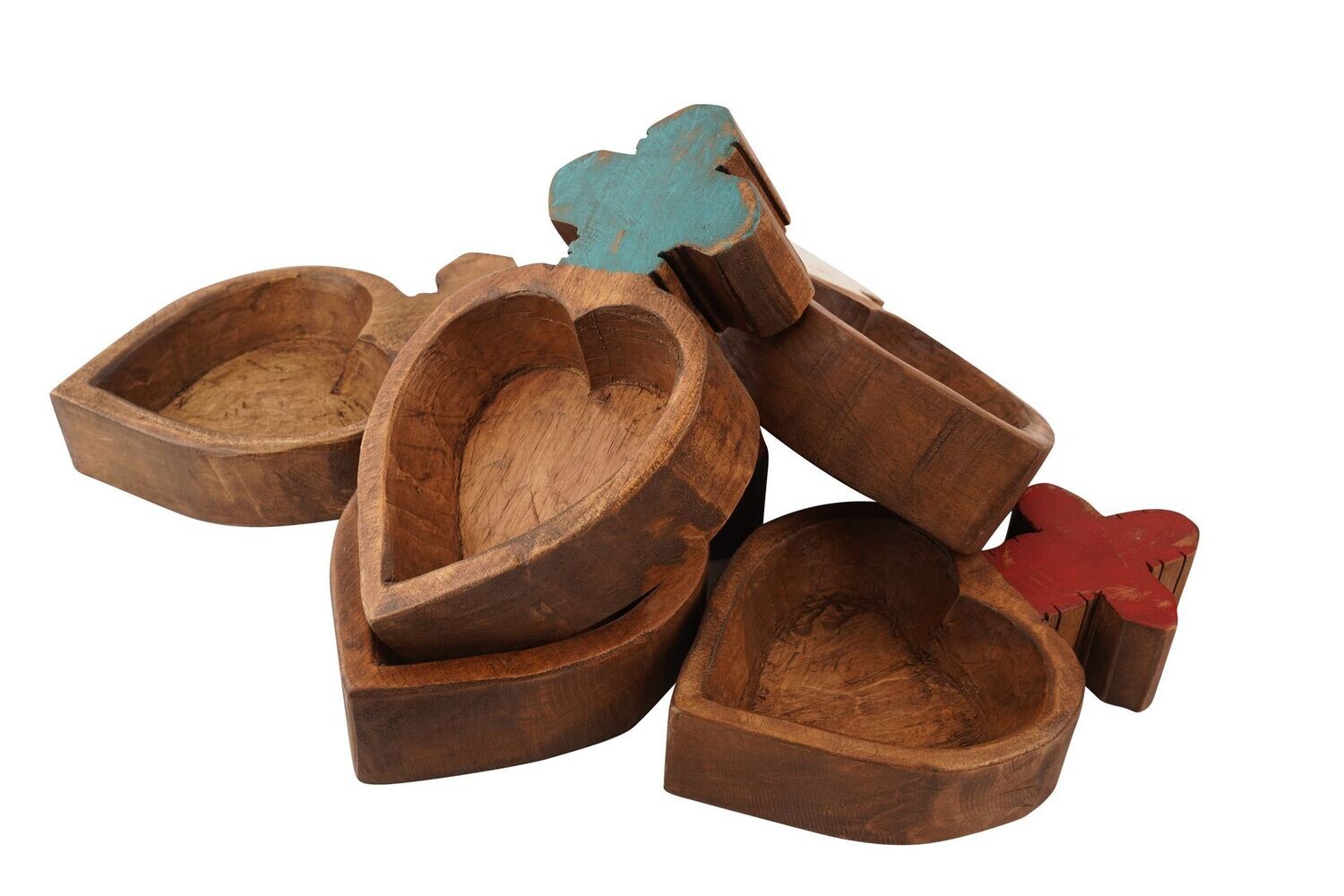 Mini Carved Heart with Cross-Assorted Pack-6x7 inches-Mini Carved  Heart-With Cross-Assorted Pack-10 PCS