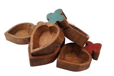 Mini Carved Heart with Cross-Assorted Pack-6x7 inches-Mini Carved  Heart-With Cross-Assorted Pack-10 PCS