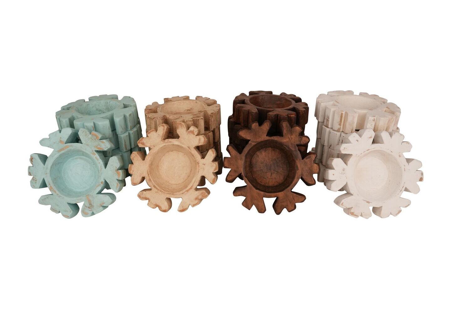 Snowflake Dough Bowl-Assorted Pack-9x9-New Design-Candle Ready-Christmas Snowflake Dough Bowl-Assorted Pack-8 PCS