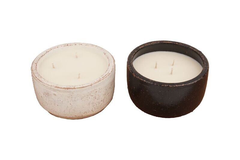 Roundsy Candle Pour Clay Vessel-6x3 inches-Black and White-Roundsy Mixed Pack-10 Pieces