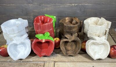 Apple Dough Bowl-Assorted Pack-Candle Ready-6x7 inches-NEW-Apple-Assorted Pack-12 Pieces