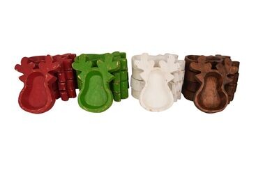 Reindeer Dough Bowl-9x10-New Design-Candle Ready-Four Color Choices-Reindeer-Original-Christmas Reindeer Dough Bowl
