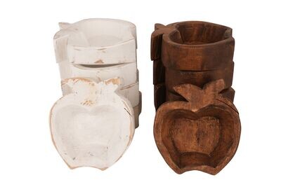 Apple Dough Bowl-Mixed Pack-Candle Ready-6x7 inches-Apple-Mixed Pack