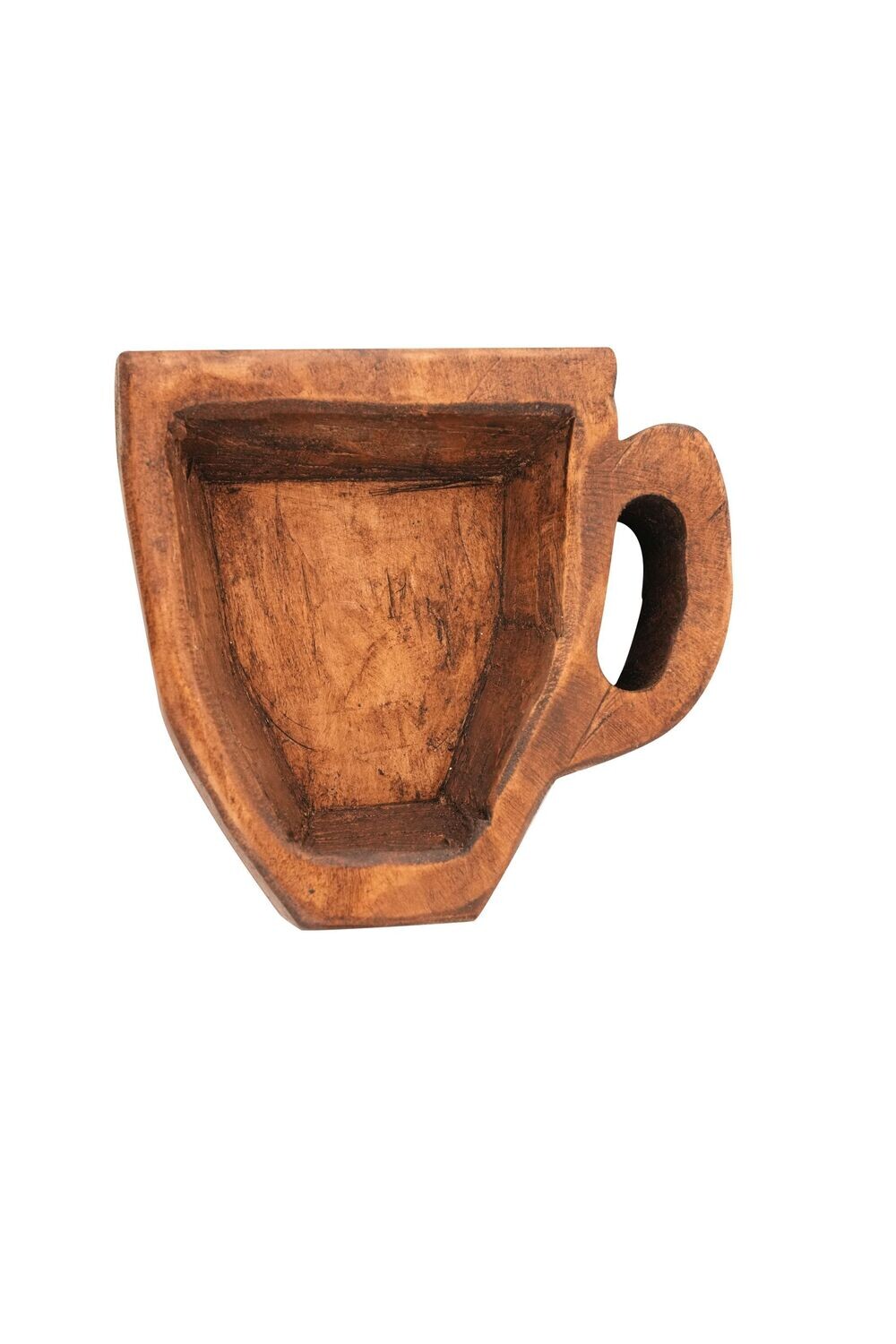 Coffee Cup Dough Bowl-Candle Ready-Farmhouse-6x7 inches-NEW, COLOR: Waxed