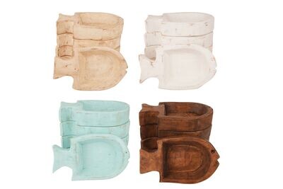 Fish Dough Bowl-10x6-New Design-Candle Ready-Four Color Choices-Fish Dough Bowl