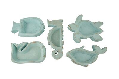 Sea Life Collection Dough Bowl-Candle Ready-Sea Life Collection- Dough Bowl-Sea Life Collection-Seaside Blue-10 Pieces