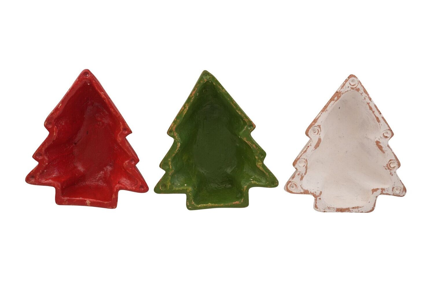 Christmas Tree Clay Candle Vessel-Assorted Pack-Candle Ready-9 x 8 x 3 inches-Exclusive Design-NEW-Clay Christmas Tree-Assorted Pack-9 PIECES