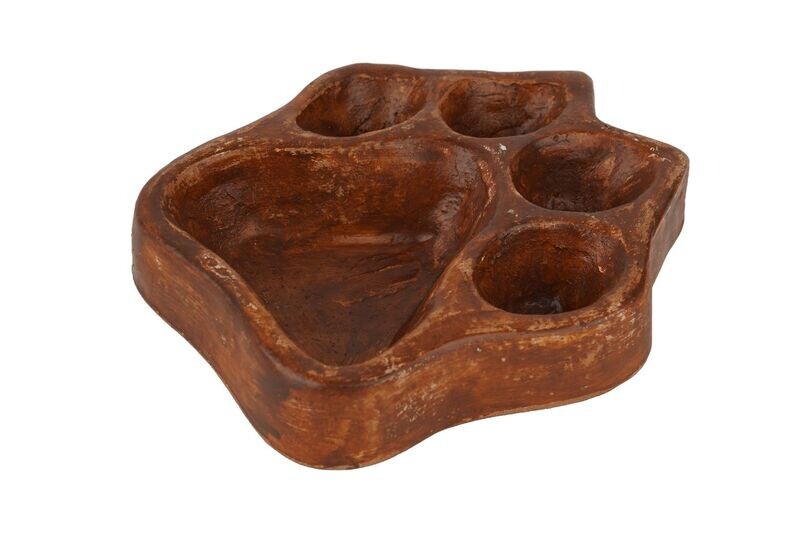 Clay Dog Paw Vessel-Red-Bowl-7x8 inches-Handmade-Dog Paw Clay Vessel-3 Color Choices, COLOR: Brown