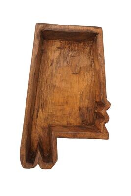 Alabama Bowl-8 x 14 x 2 inches-Wood-Handmade-Candle Ready-Carved-Alabama-Waxed