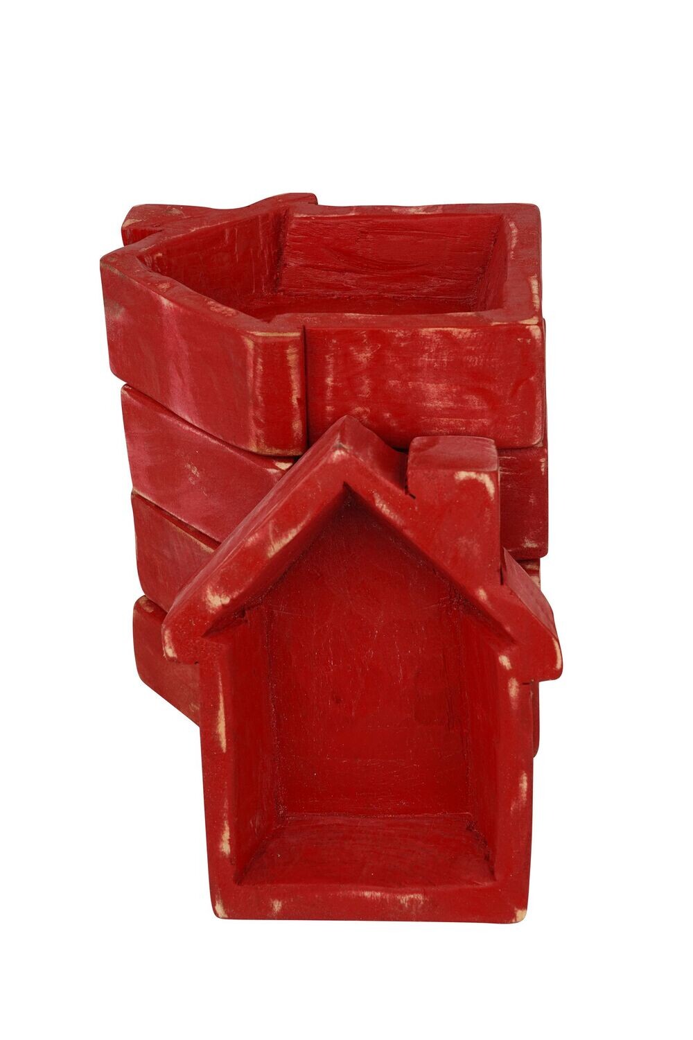 House Dough Bowl-6 x 7 inches-Handmade-Candle Ready-Original Design-House-Casita-5 Color Choices, COLOR: Red
