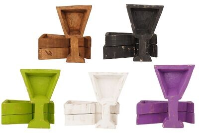 Martini Glass Dough Bowl--6 x 10 x 2 in-Candle Ready-Carved Martini Glass-Martini-5 Color Choices-ON Sale