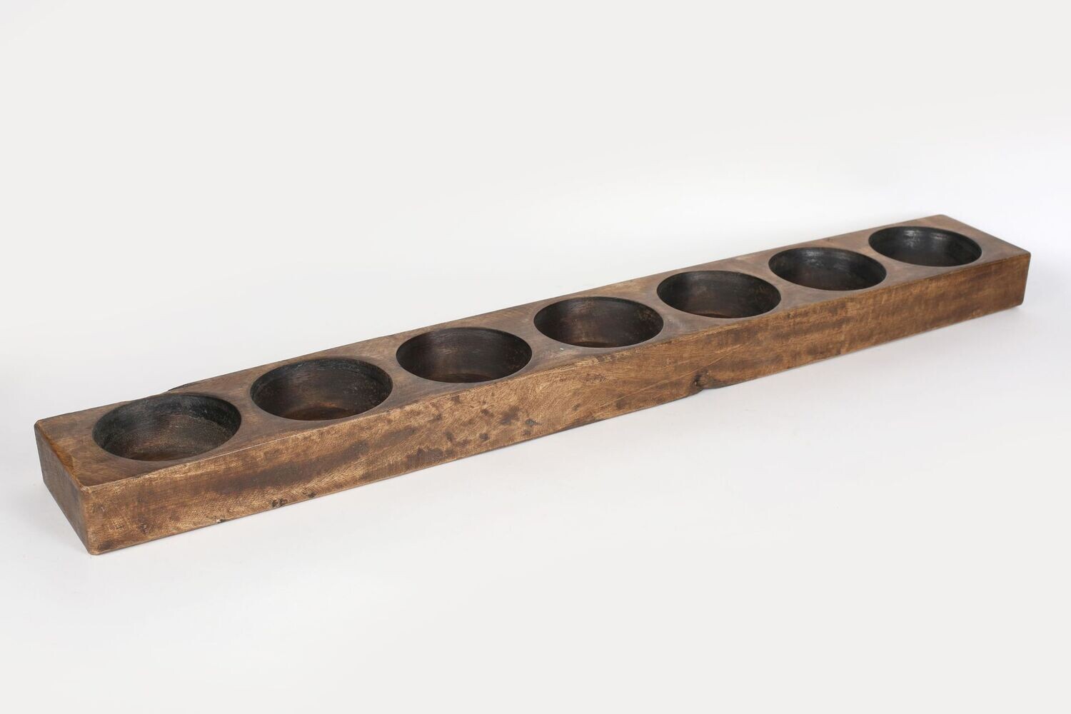 Seven Hole Cheese mold-Wood-Handmade-40 x 5 x 2 inches-Candle Ready-7 Hole Cheese Mold