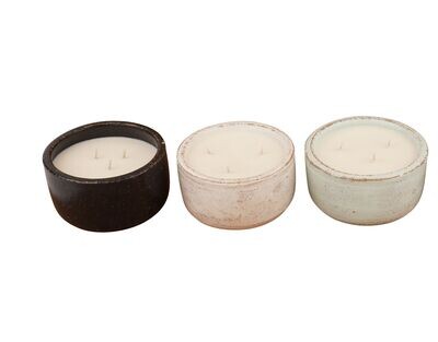 Roundsy Trio Pack-Candle Ready Clay Vessel-6 x 2.5-3 inches-Trio Pack-Roundsy-9 Pieces