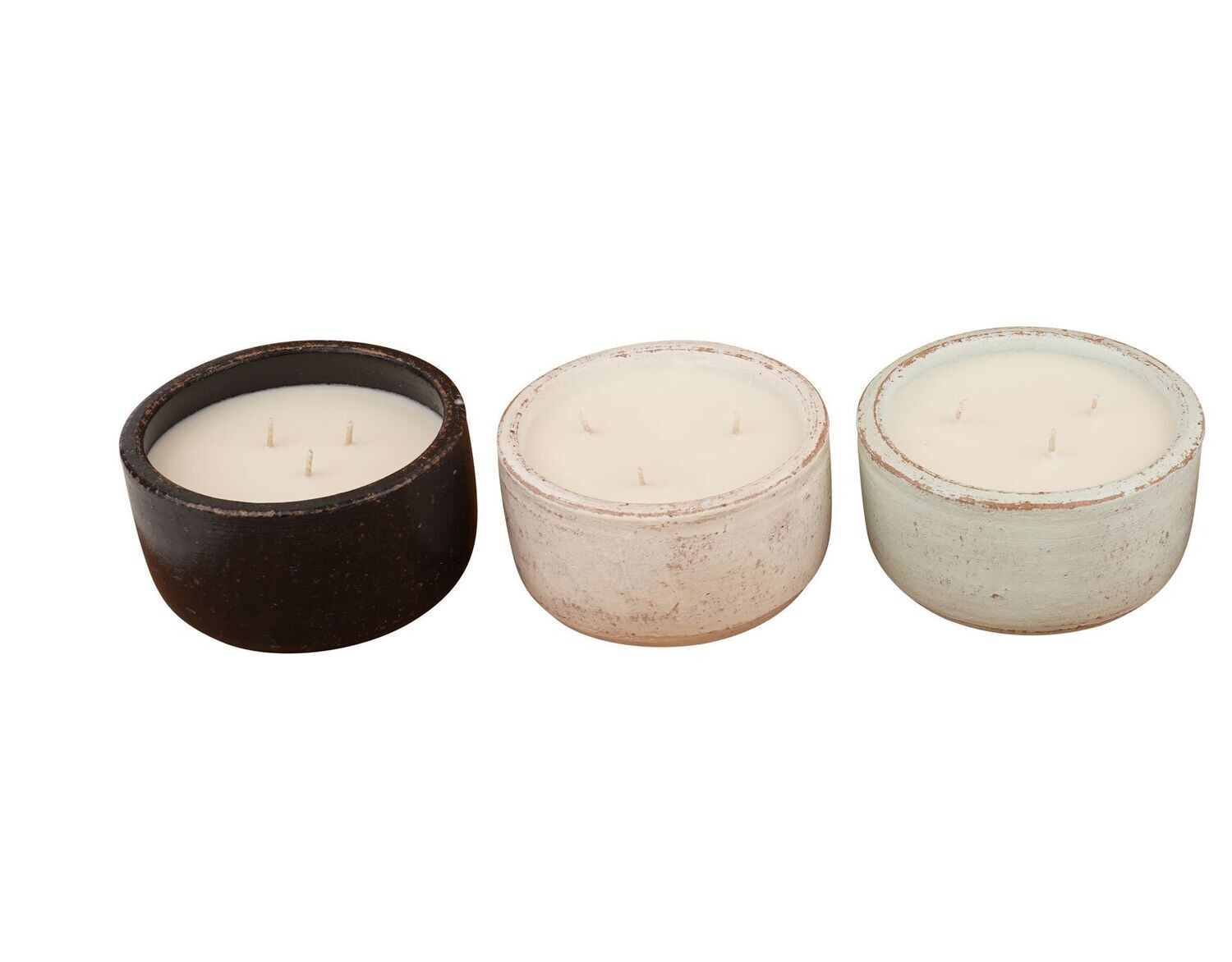 Roundsy Candle Pour Clay Vessel-6 x 2.5-3 inches-3 Color Choices