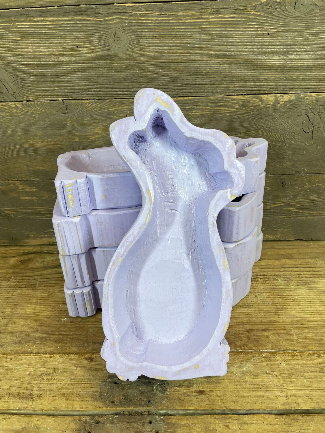 Matilda the  Easter Bunny Dough Bowl-Original Design-7 x 13 in-Candle Ready-Matilda Bunny-Spring Colors Choices, COLOR: Lavender