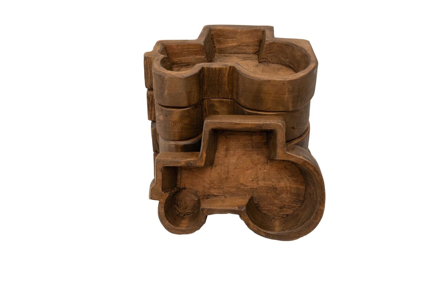 Tractor Dough Bowl-9 x 6 inches-Wood-Handmade-Carved-Candle Ready-5 Color Choices-Tractor-NEW, COLOR: Waxed