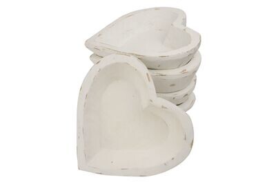 Small Carved Heart -Candle Ready-Farmhouse-10 inch- Small Heart-White