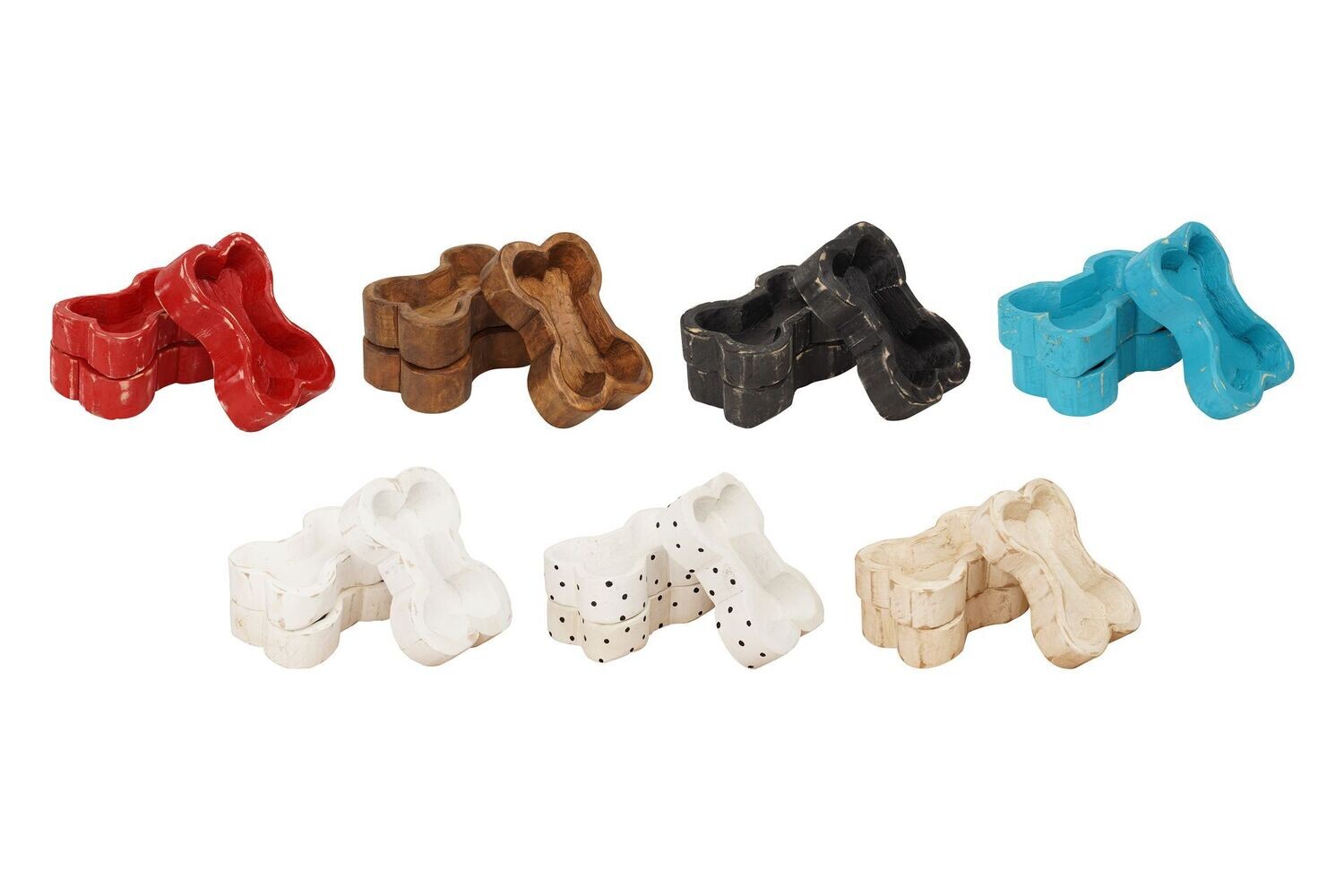 Dog Bone Bowl Assorted Pack-8 x 5 x 2inches-Wood-Candle Ready-Original Design-Dog Bone Bowl-Assorted Pack-BONE-14 PCS