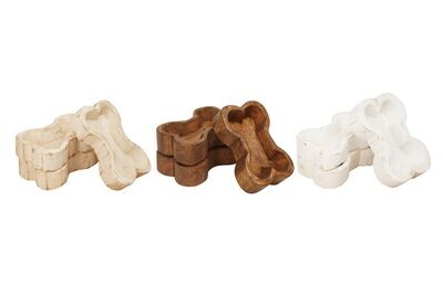 Dog Bone Bowl Trio Pack-8 x 5 x 2inches-Wood-Candle Ready-Original Design-Dog Bone Bowl-Trio Pack-BONE-12 PCS