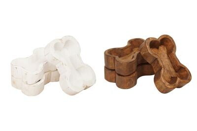 Dog Bone Bowl Mixed Pack-8 x 5 x 2inches-Wood-Candle Ready-Original Design-Dog Bone Bowl-Mixed Pack-BONE