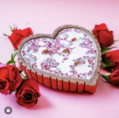 Ridgy Heart-Small-11W x 2.5D in-Candle Ready-Small Ridgy Heart