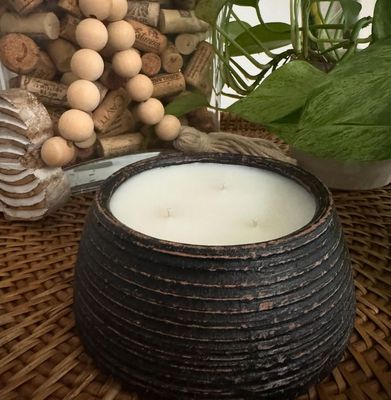 Hivey™ Candle Vessel-Handmade-Black-Candle Ready-Clay-6 x 3 inches-Exclusive Design-NEW- Hivey™-Black-10 Pieces