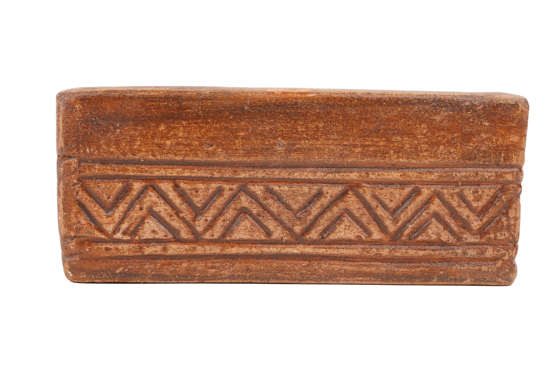 CLEARANCE -Aztec Rectangular Candle Clay Vessel-4.5x8 inches -CLEARANCE-Sienna