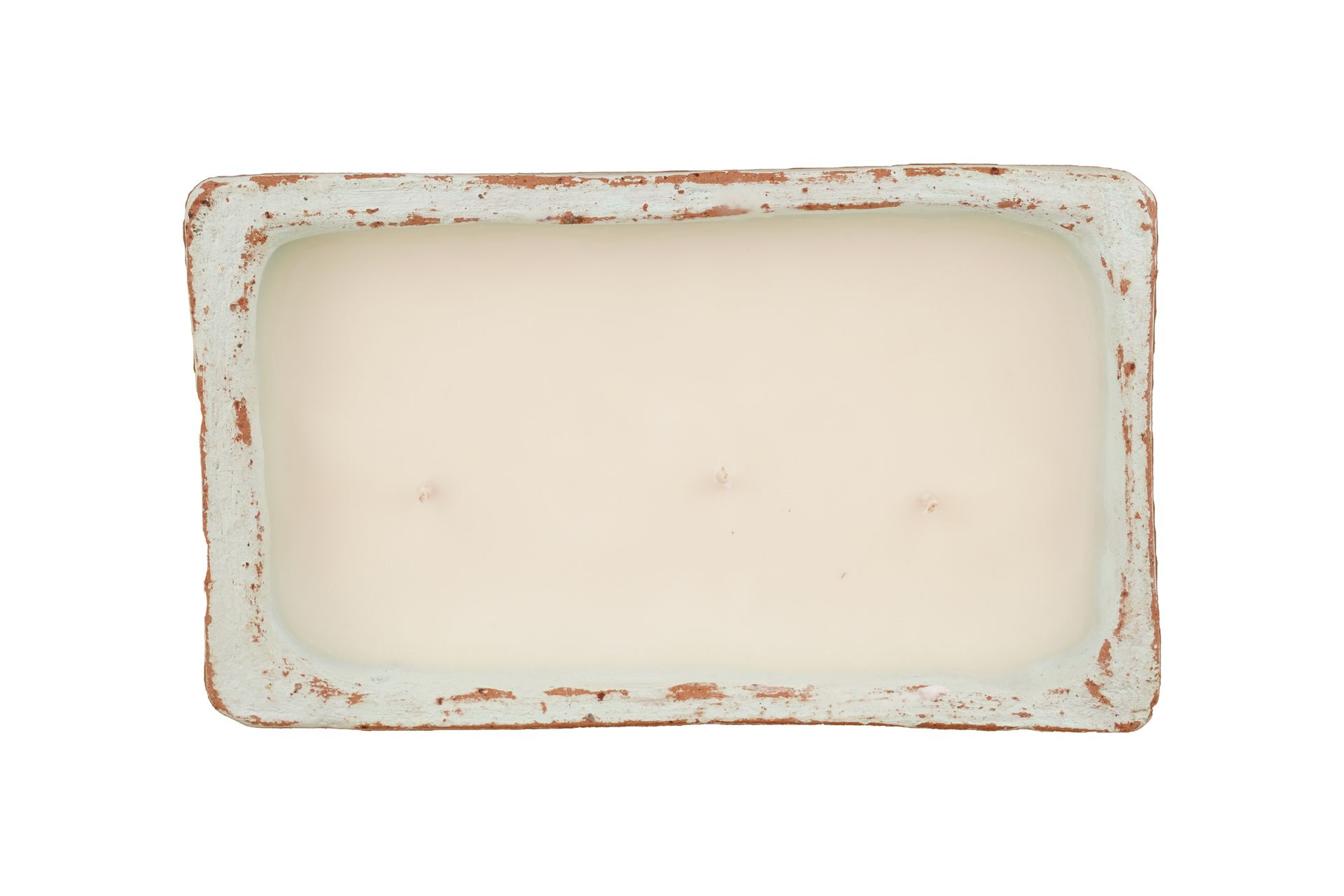 CLEARANCE -Aztec Rectangular Candle Clay Vessel-4.5x8 inches -Clearance-Turquoise