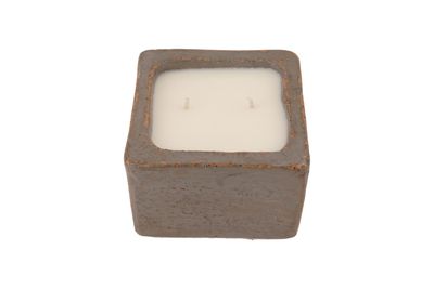 CLEARANCE-Quadra Candle Ready Clay Vessel-5x5 inches- Gray-CLEARANCE-$10