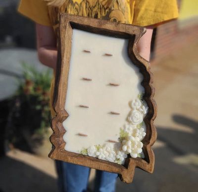 Georgia Bowl-9 x 12 x 2 inches-Wood-Handmade-Candle Ready-Carved-Waxed
