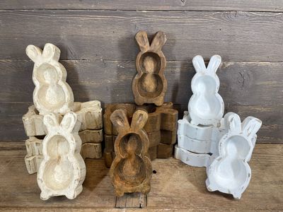 Super Mini Bunny Dough Bowl-Original Design-5x7 inch-Candle Ready-Super Mini Bunny-NEW SIZE-3 Color Choices