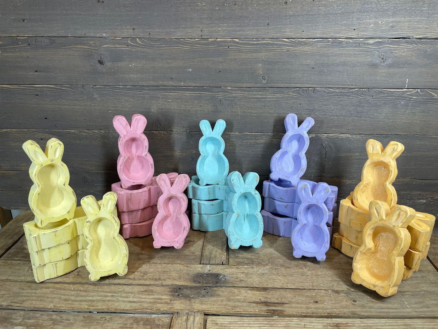 Super Mini Bunny Dough Bowl-Original Design-5x7 inch-Candle Ready-Super Mini Bunny-NEW SIZE-Spring Colors-Super Mini Bunny