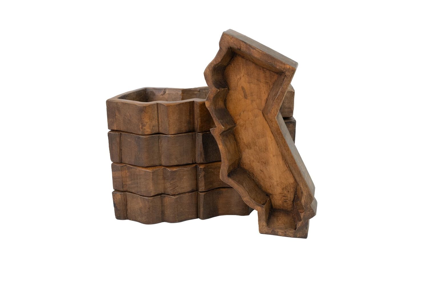 California-Carved Dough Bowl-5x14-Candle Ready-Waxed-California