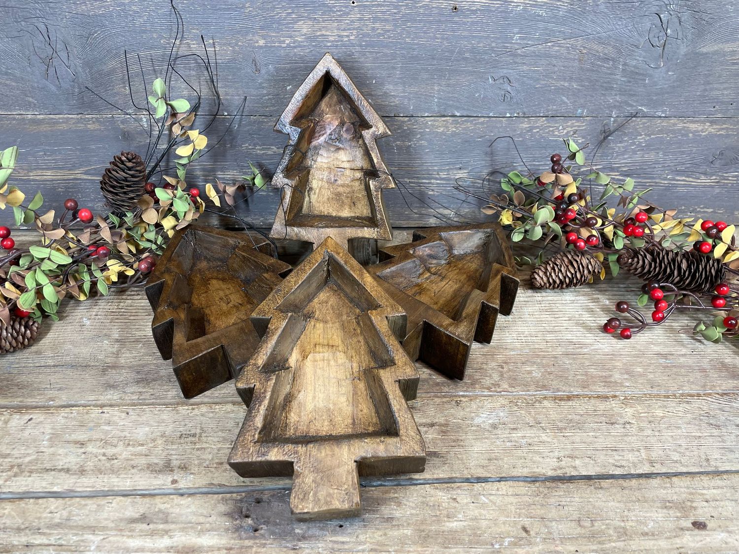 Super Mini Christmas Tree Dough Bowl-5 x 7 x 2 inches-Candle Ready-Christmas Tree-Waxed-Super Mini  Tree- NEW -20 PCS